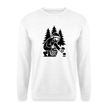 Mushroom Picker - Mushroom Picking Christmas Porcini Mushroom - Unisex Sweatshirt - white - Front