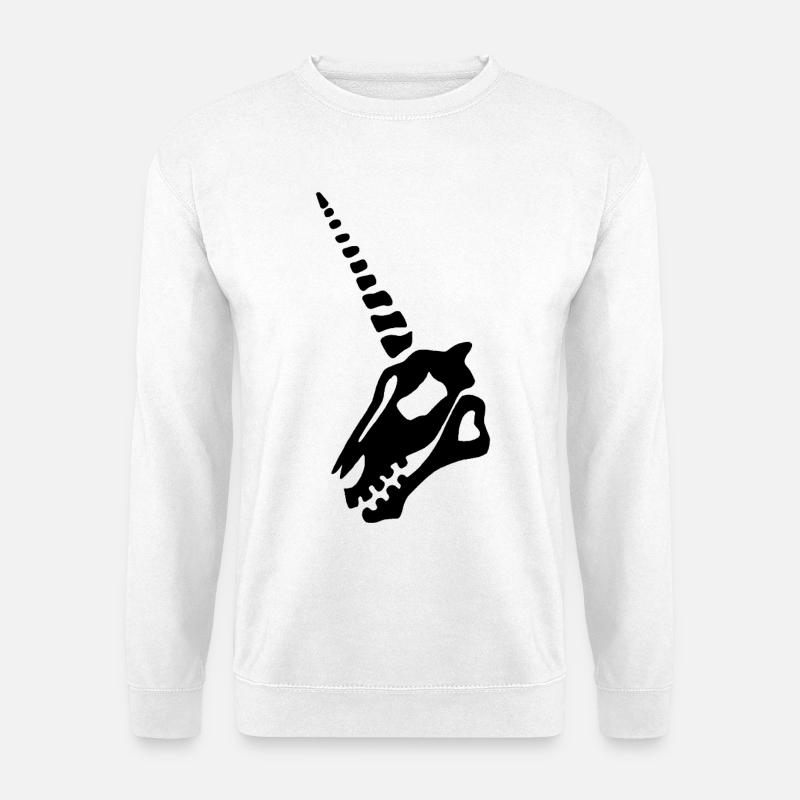 Schwarzes Einhorn Schädel - Unisex Pullover - Weiß