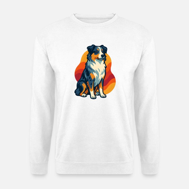 Sunset Australian Shepherd Hund - Unisex Pullover - Weiß