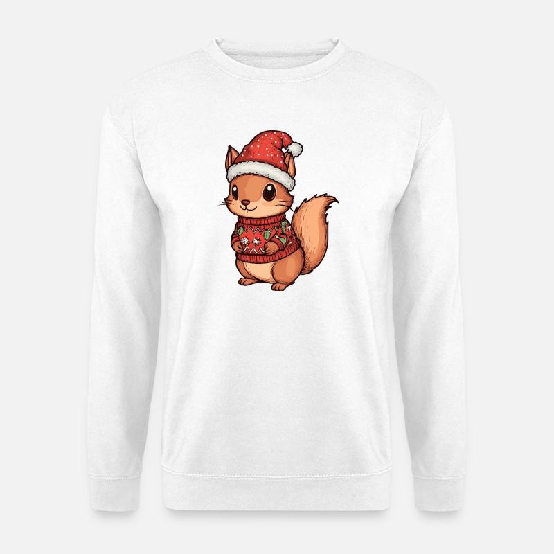Eichhörnchen Weihnachten - Unisex Pullover - Weiß