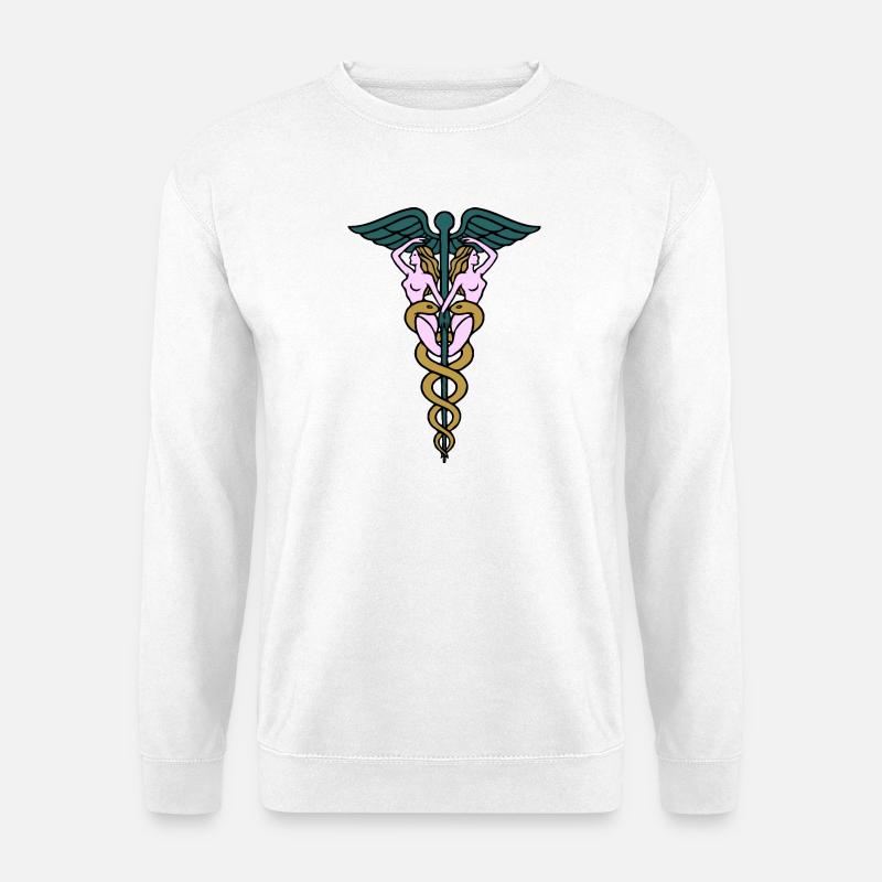 Caduceus Doppel Damen - Unisex Pullover - Weiß