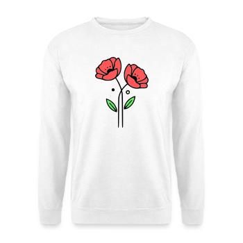 Poppy-Poppies-Minimalist-Line-Art-5 - Unisex Sweatshirt - white - Front
