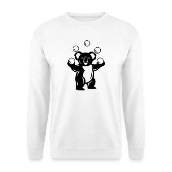 Koala juggles balls cartoon illustration - Unisex Sweatshirt - white - Front
