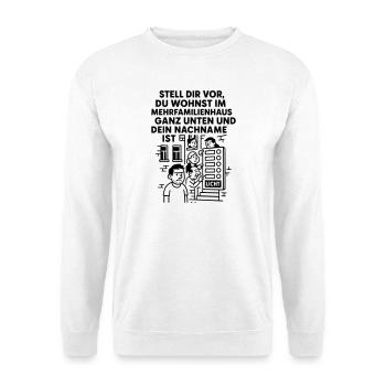 Mehrfamilienhaus Lustig Licht - Unisex Pullover - Weiß - Vorne
