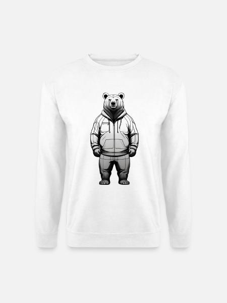 Graphique de sweat à capuche Ours - Sweat-shirt Unisexe - blanc