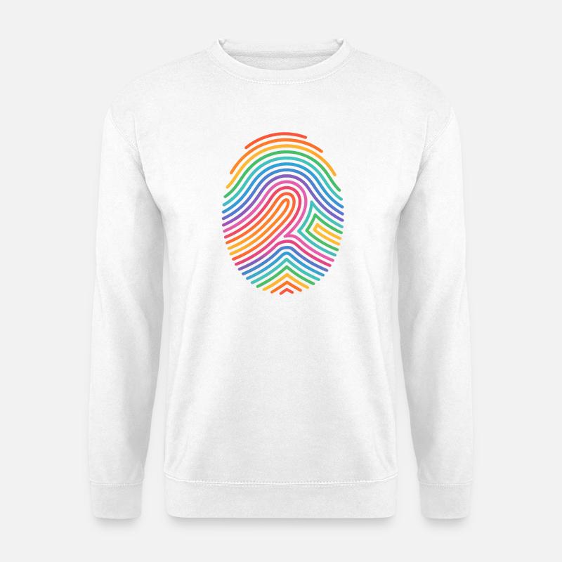 Regenbogen Fingerabdruck Muster - Unisex Pullover - Weiß