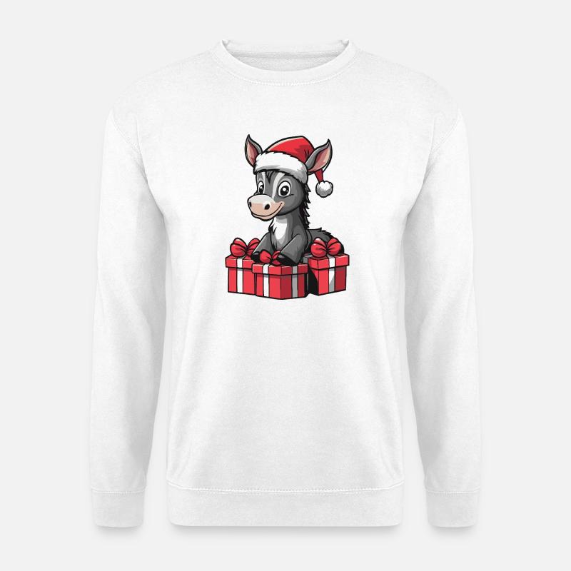 Cadeaux de Noël pour l’âne - Sweat-shirt Unisexe - blanc