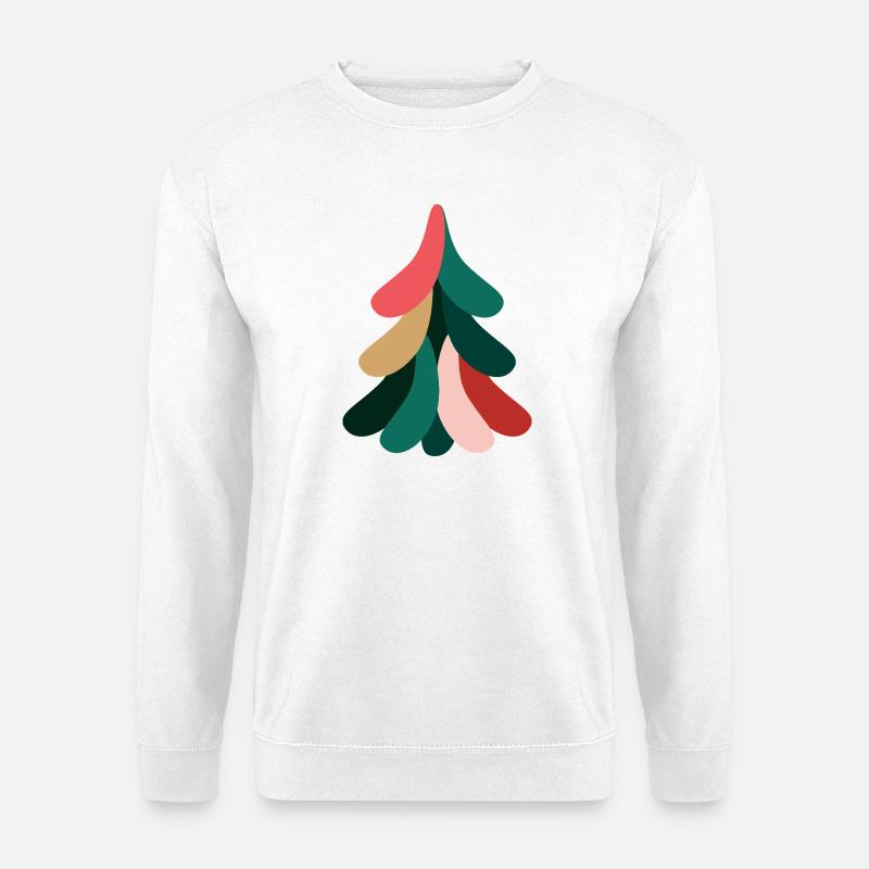 bunter Tannenbaum zu Weihnachten - Unisex Pullover - Weiß