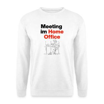Meeting in the home office – laptop life, mobile phone, chill - Unisex Sweatshirt - white - Front