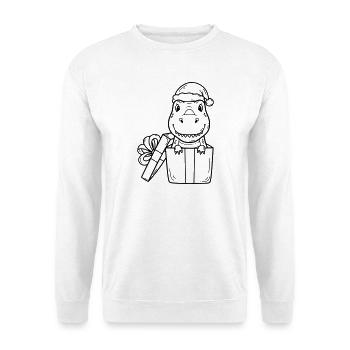 Joyeux Dino en cadeau – Tirage de Noël - Sweat-shirt Unisexe - blanc - Devant