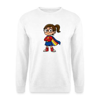 Little superheroine with glasses - Unisex Sweatshirt - white - Front