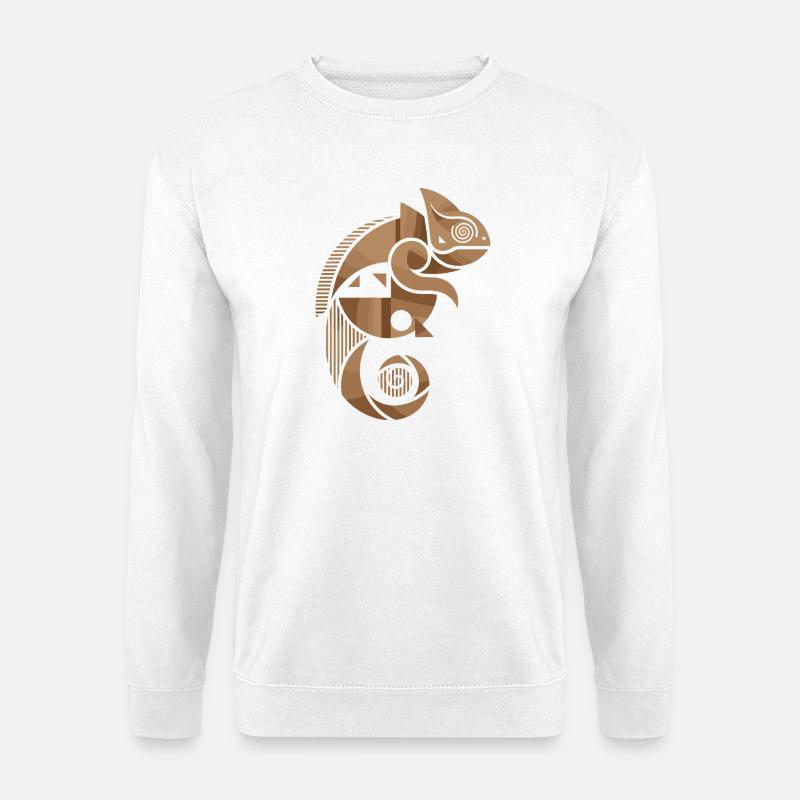 Chamäleon Design - Geometrischer Wandel - Unisex Pullover - Weiß