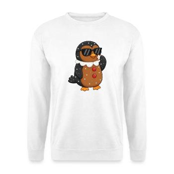 Süßer Pinguin Weihnachts Lebkuchenmann Cartoon - Unisex Pullover - Weiß - Vorne