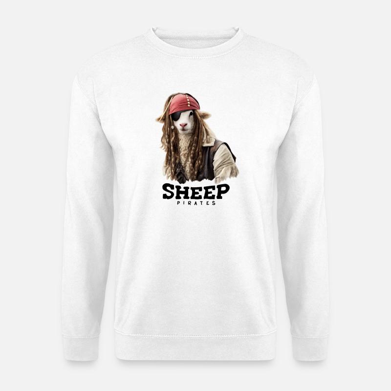 Pirate Sheep with Dreadlocks - Unisex Sweatshirt - white