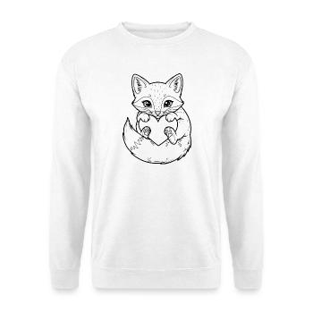 Süßer Fuchs mit Herz – für Tierfreunde - Unisex Pullover - Weiß - Vorne