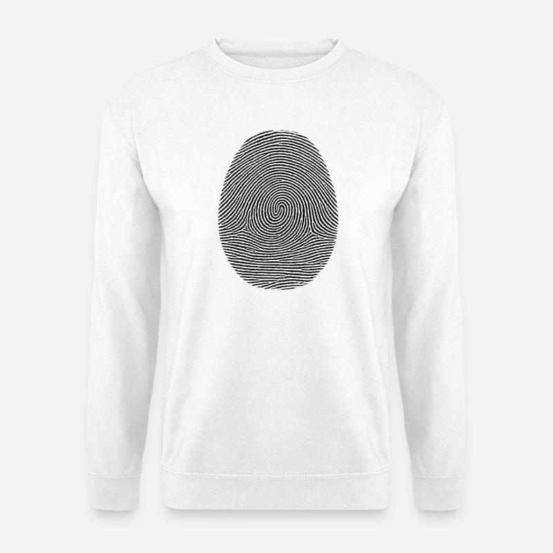 Fingerprint Pattern Noir - Unisex Sweatshirt - white