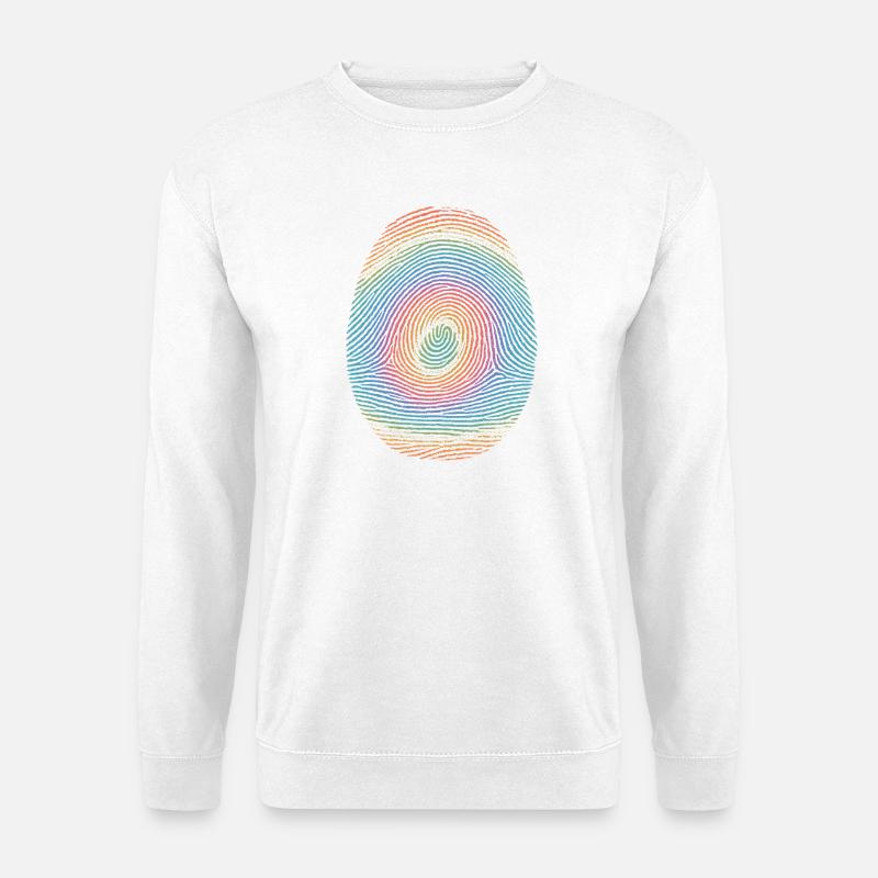 Bunte Fingerprint-Spirale - Unisex Pullover - Weiß