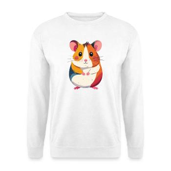 cute little colorful hamster patchwork motif - Unisex Sweatshirt - white - Front
