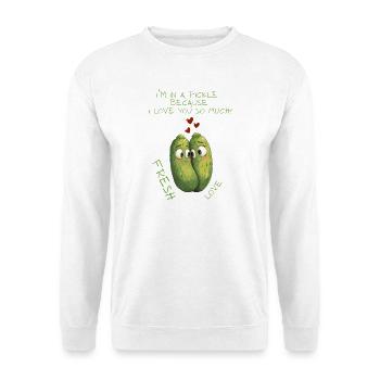 Concombres amoureux – amour frais - Sweat-shirt Unisexe - blanc - Devant