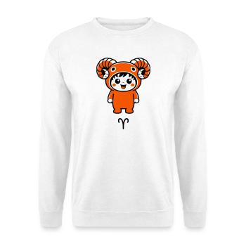 Signe du zodiaque Bélier dans le style kawaii - Sweat-shirt Unisexe - blanc - Devant