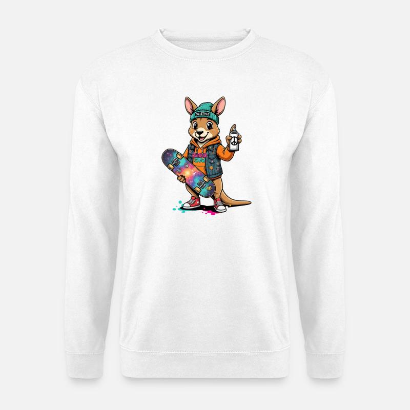 Känguru Sk8 Crew Oz Style - Unisex Pullover - Weiß