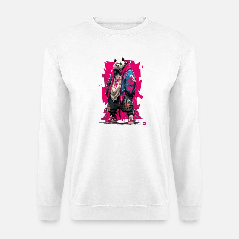 Panda Streetpunk Neonjacke - Unisex Pullover - Weiß