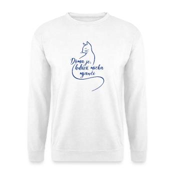 Doma je, hźež micka mjawči. - Unisex Sweatshirt - white - Front