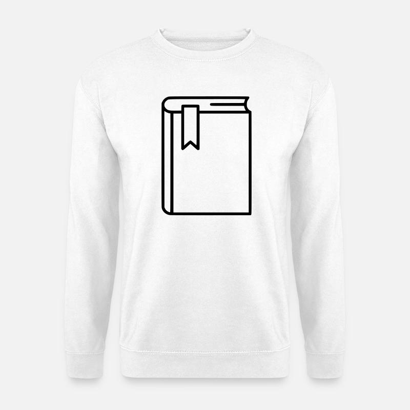 Book Notebook Bookmark Icon - Unisex Sweatshirt - white
