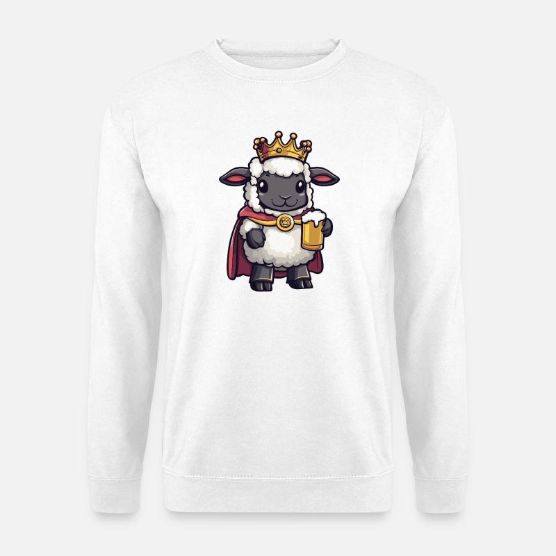 Schaf Bier König - Unisex Pullover - Weiß