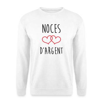 noces d'argent 25 ans d'amour - Sweat-shirt Unisexe - blanc - Devant