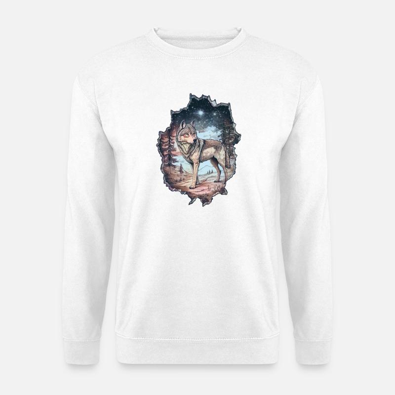 Wolf - Unisex Pullover - Weiß