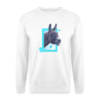 cute donkey at the window blue hearts - Unisex Sweatshirt - white - Front