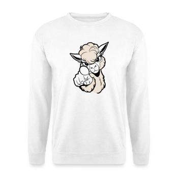 Alpaga espiègle pointant le spectateur - Sweat-shirt Unisexe - blanc - Devant