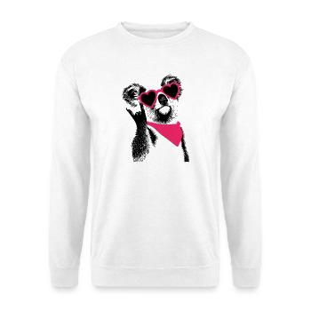 Koala mit Herzbrille & Rockzeichen - Unisex Pullover - Weiß - Vorne