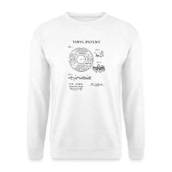 Vintage Vinyl Patent-Blueprint - Unisex Pullover - Weiß - Vorne