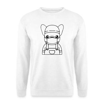 Frenchie Doctor Care Mask - Unisex Sweatshirt - white - Front