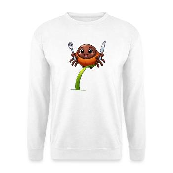 Lustige Zecke mit Besteck  - Unisex Pullover - Weiß - Vorne