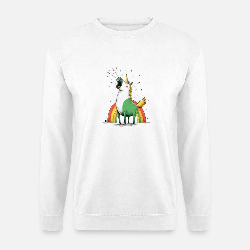 Einhorn mit Regenbogenzauber - Unisex Pullover - Weiß