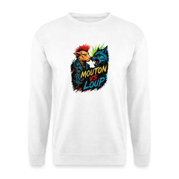 Mouton Punk Contre Loup Féroce - Sweat-shirt Unisexe - blanc - Devant