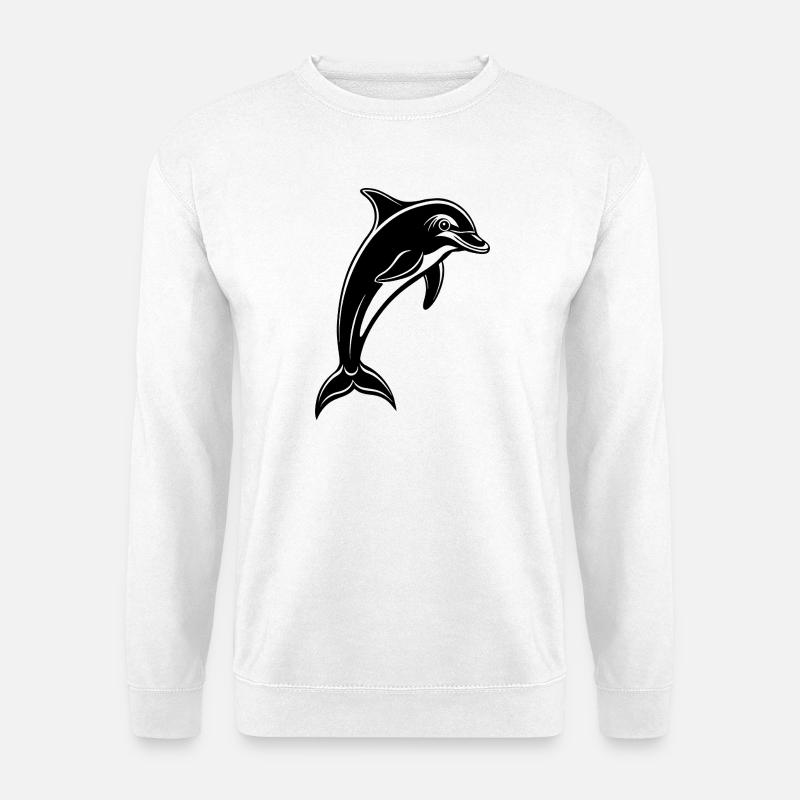Jumping Dolphin - Unisex Sweatshirt - white
