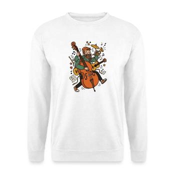 Jazz hero: Musician with bass - Unisex Sweatshirt - white - Front