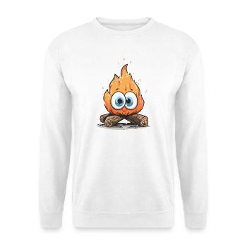Campfire flame with googly eyes - Unisex Sweatshirt - white - Front