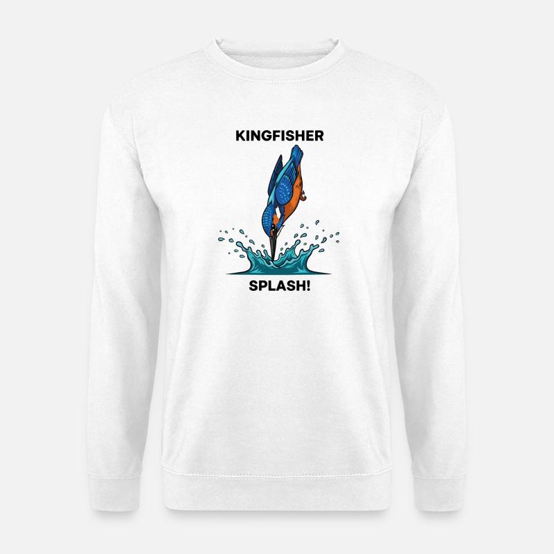 Martin-pêcheur Splash Kingfisher Rivière - Sweat-shirt Unisexe - blanc
