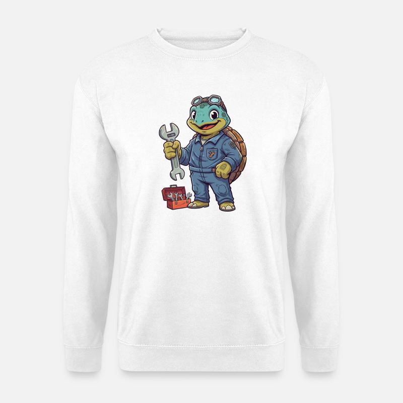 Schildkröte Mechanikerheld - Unisex Pullover - Weiß