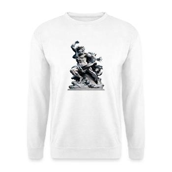 Zeus Storm Statue – Mythological Power - Unisex Sweatshirt - white - Front