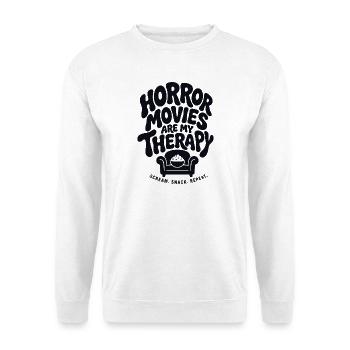 Horror Movies Are My Therapy - Unisex Pullover - Weiß - Vorne