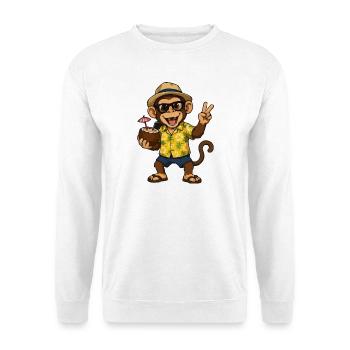 Tropical Monkey Party - Ambiances Hawaii - Sweat-shirt Unisexe - blanc - Devant
