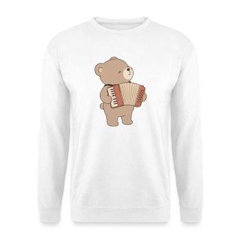 Cute Bear with Accordion - Unisex Sweatshirt - white - Front