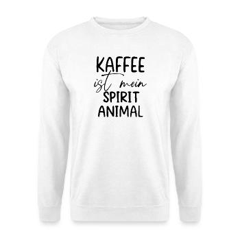 Kaffee ist mein Spirit Animal Morgenmuffel - Unisex Pullover - Weiß - Vorne