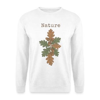 Eichenzweig mit Eicheln für Natur, Wald und Herbst - Unisex Pullover - Weiß - Vorne